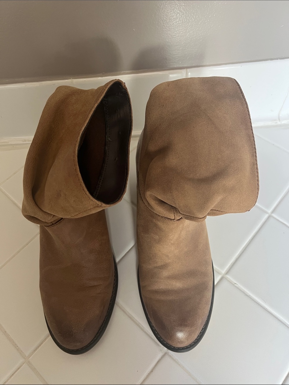 Steve Madden Tan Slouchy Ankle Booties